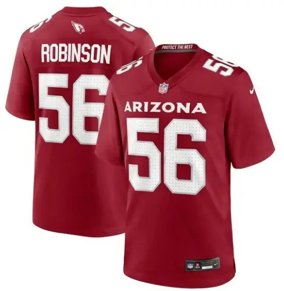 Red Arizona Cardinals Darius Robinson Nike Team Game Jersey with number 56