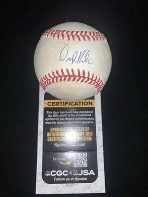 Autographed Darryl Kile Houston Astros baseball with certification sticker