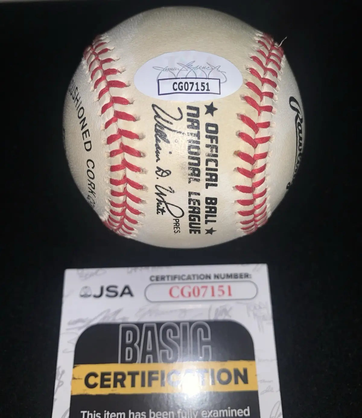 Darryl Kile Houston Astros signed baseball with JSA authentication sticker and certificate