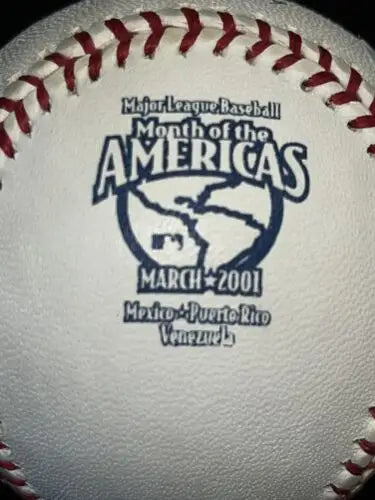 Dave Concepcion Signed Ball with Month of the Americas logo highlighting Puerto Rico