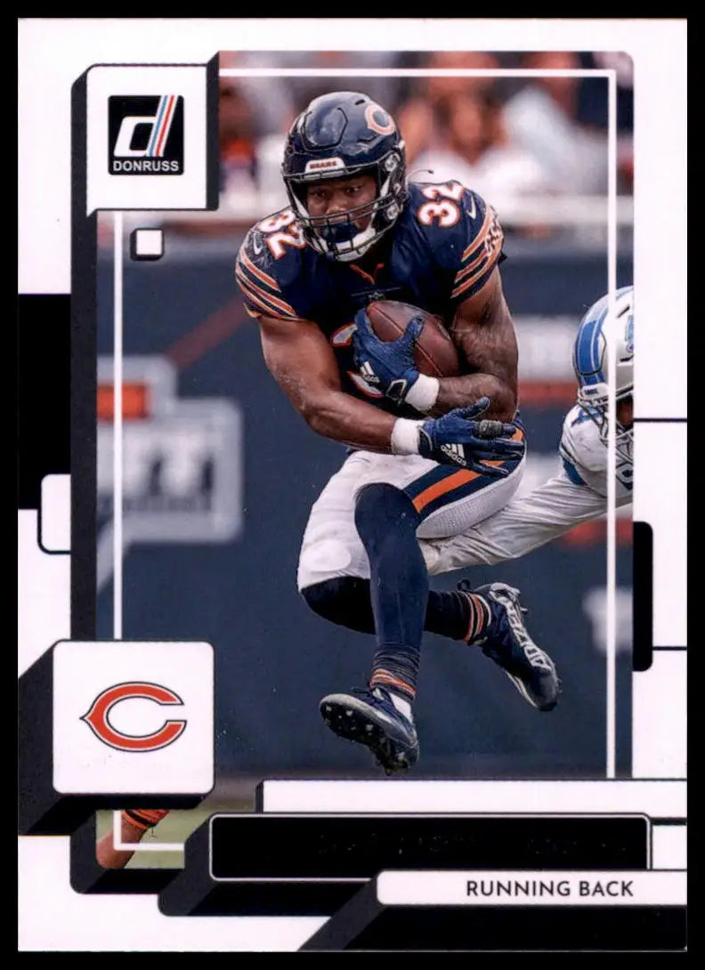 Football trading card of David Montgomery from 2022 Donruss Chicago Bears product