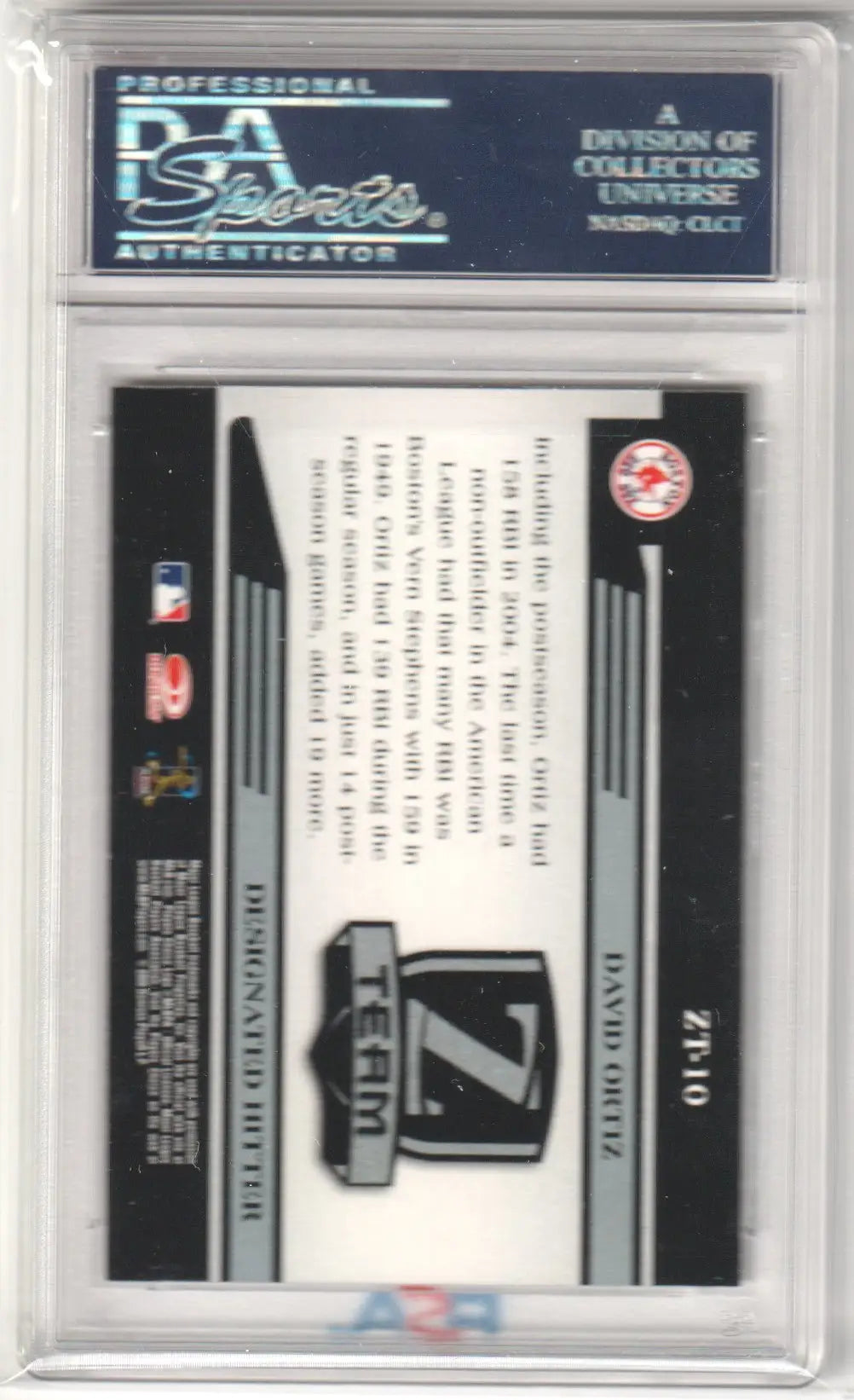 David Ortiz baseball card from Donruss Zenith Z-Team, PSA 10 GEM MINT, Columbia Hobby