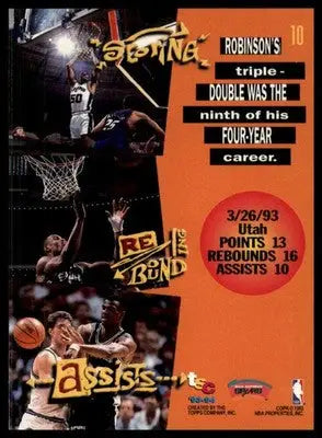 Basketball card featuring David Robinson from Stadium Club 1993-94 San Antonio Spurs