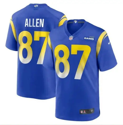 Blue and gold Davis Allen Los Angeles Rams Nike Home Game Jersey with number 87