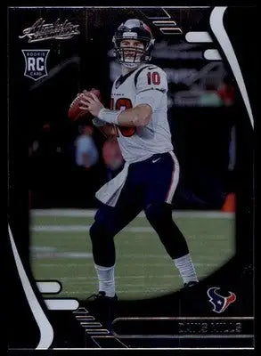 Football player throwing a pass in Davis Mills Rookie 2021 Panini Absolute Retail #123 Houston Texans