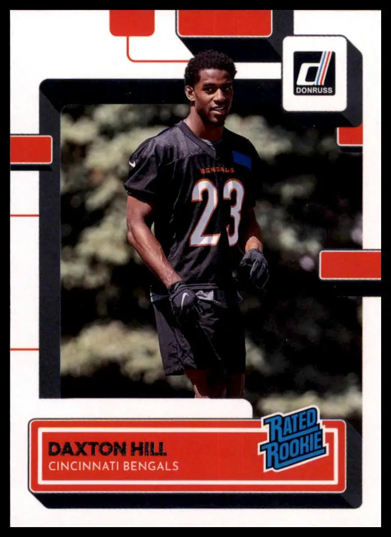 Daxton Hill football card from 2022 Donruss Cincinnati Bengals rookie series