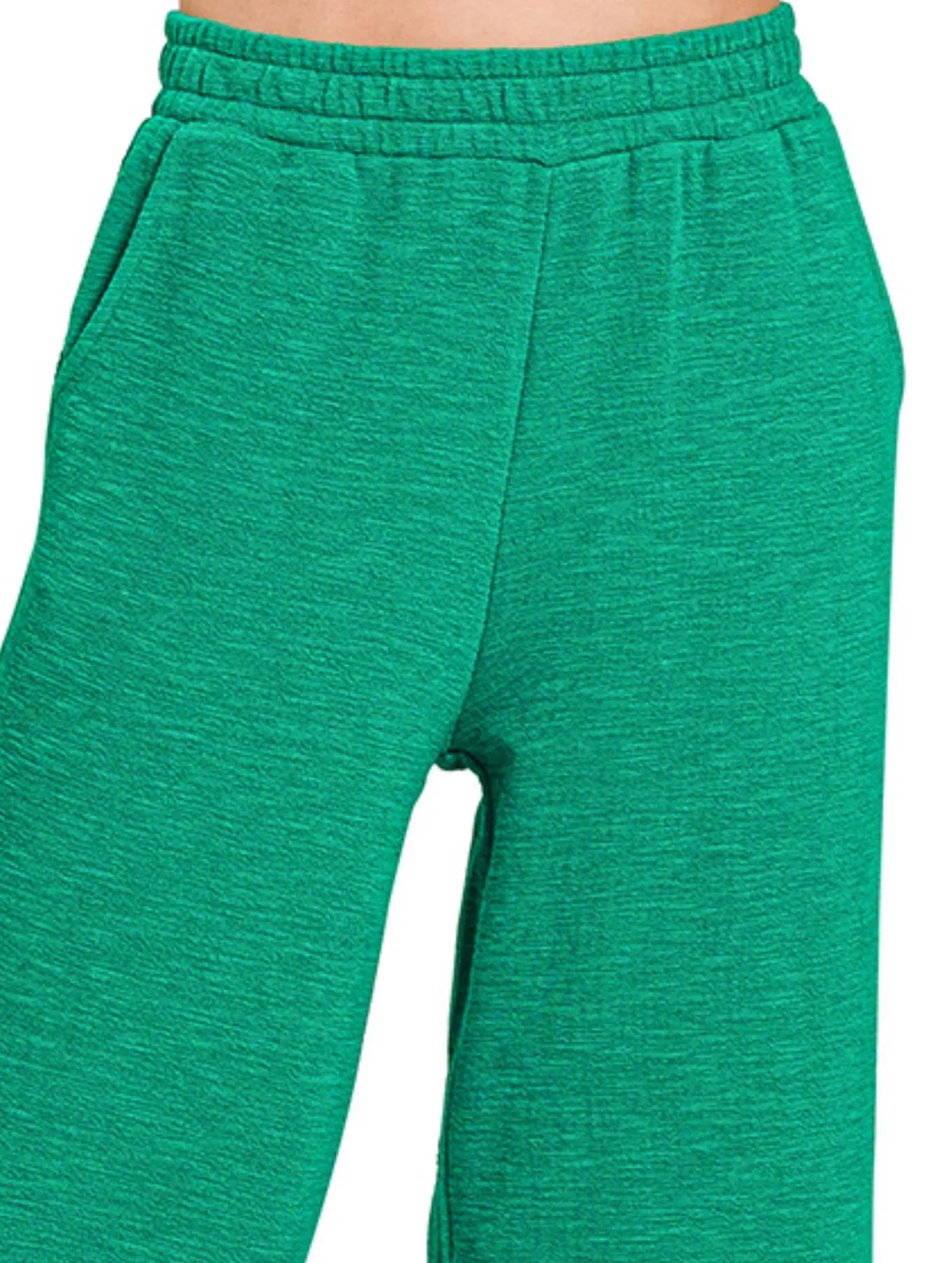 Zenana Cotton Slub Wide Leg Pants