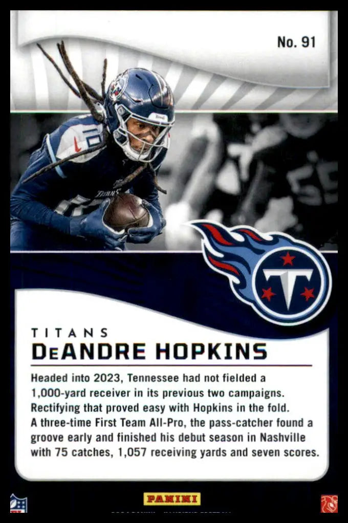 DeAndre Hopkins football card from Panini Illusions 2024 Tennessee Titans product