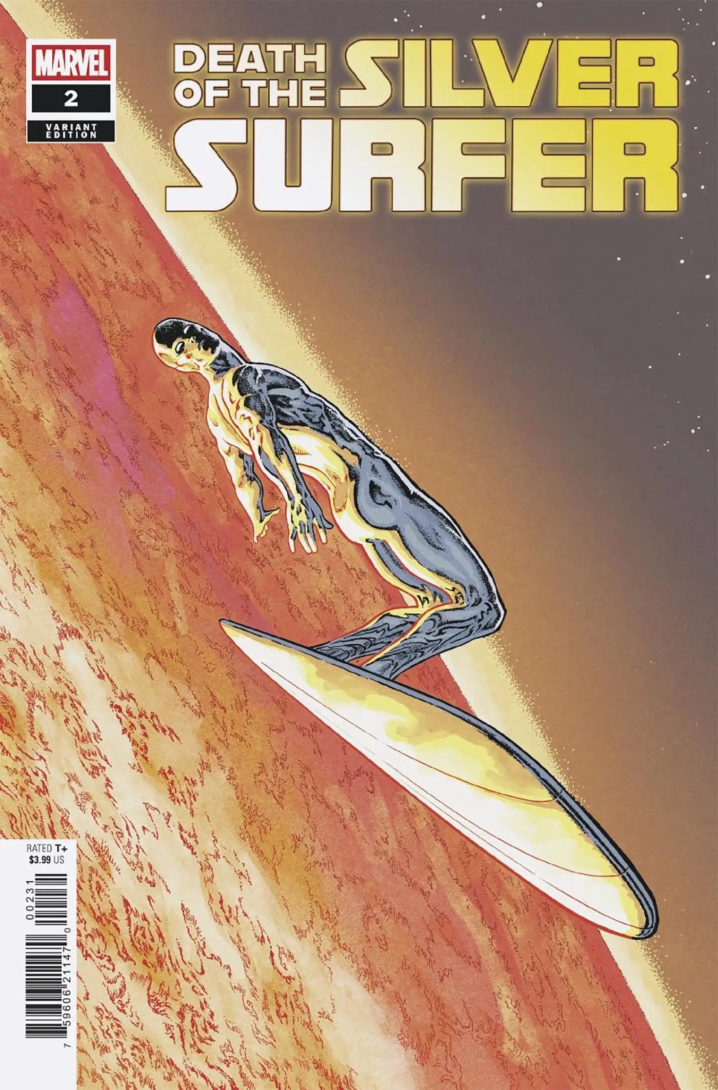 Marvel comic book Death of the Silver Surfer #2 Aaron Kuder variant cover art