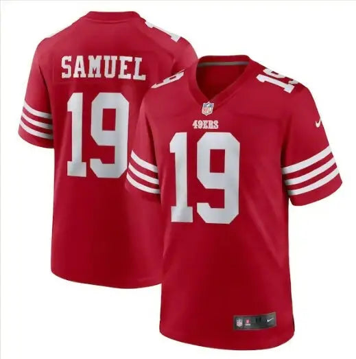 Red Deebo Samuel San Francisco 49ers Nike Game Jersey with number 19 and Samuel on back