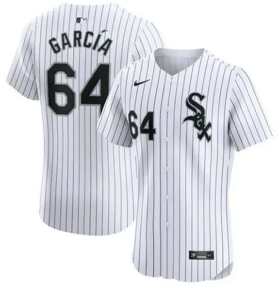 White Pinstripe Baseball Jersey from Deivi Garcia Chicago White Sox Nike Home Elite collection