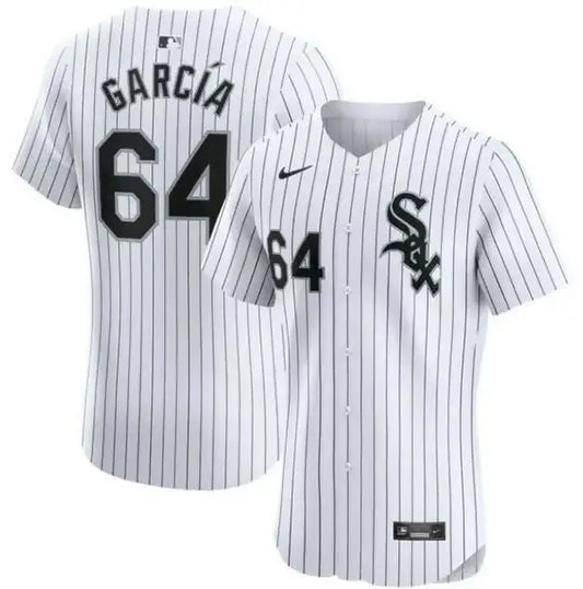 White Pinstripe Baseball Jersey from Deivi Garcia Chicago White Sox Nike Home Elite collection