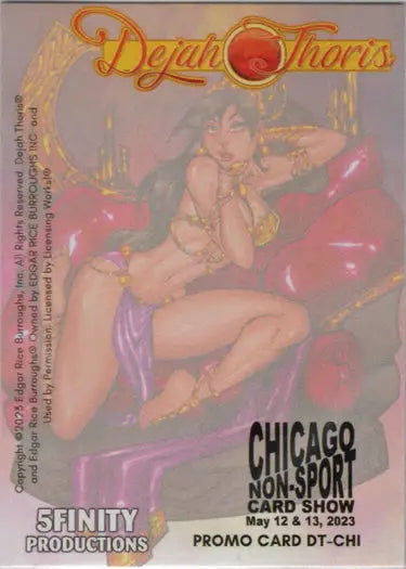 Provocative woman illustration on Dejah Thoris promo card from 5finity 2023 show