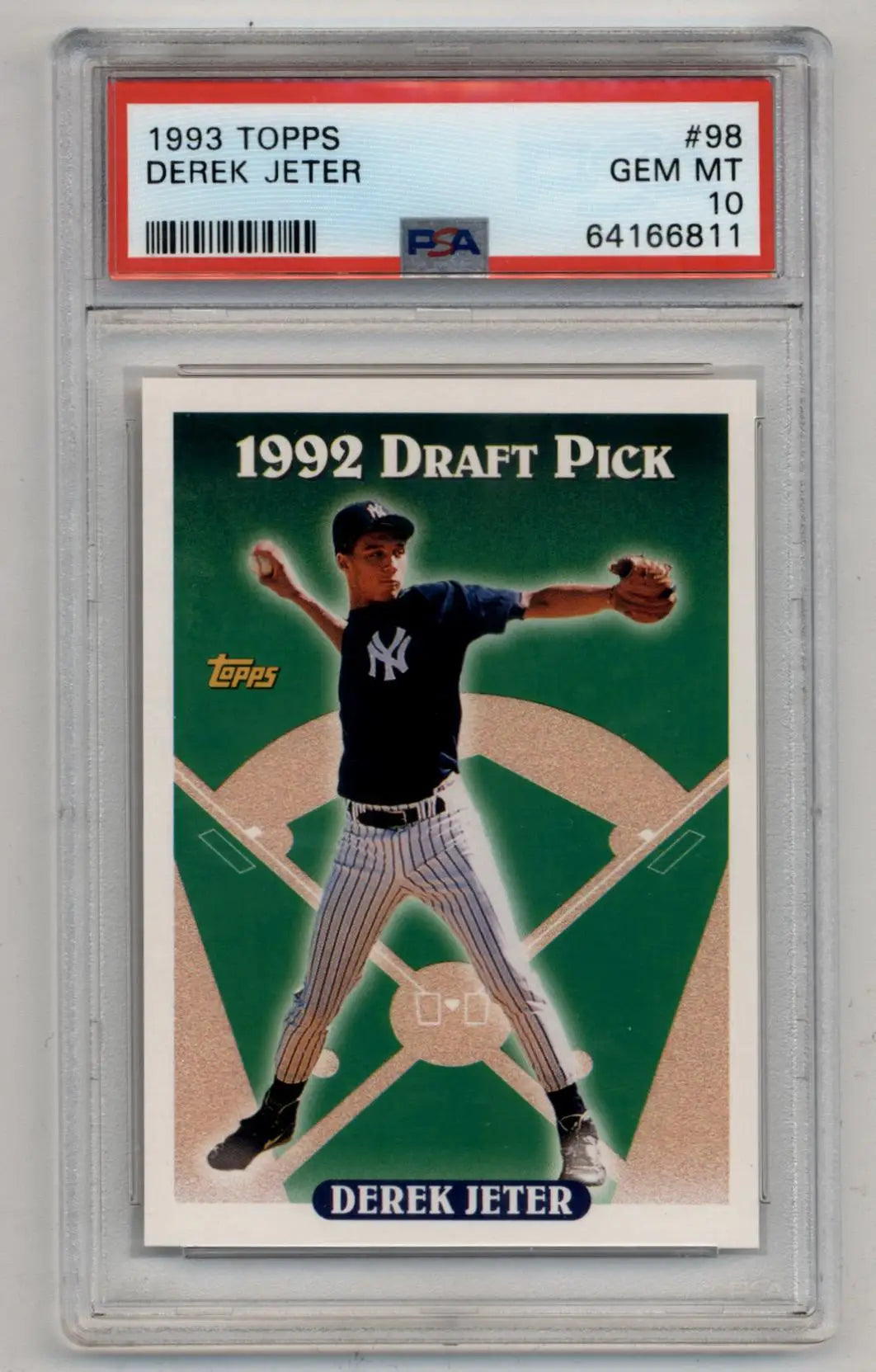 Graded Derek Jeter baseball card 1993 Topps gem mint PSA 10 collectible jewelry