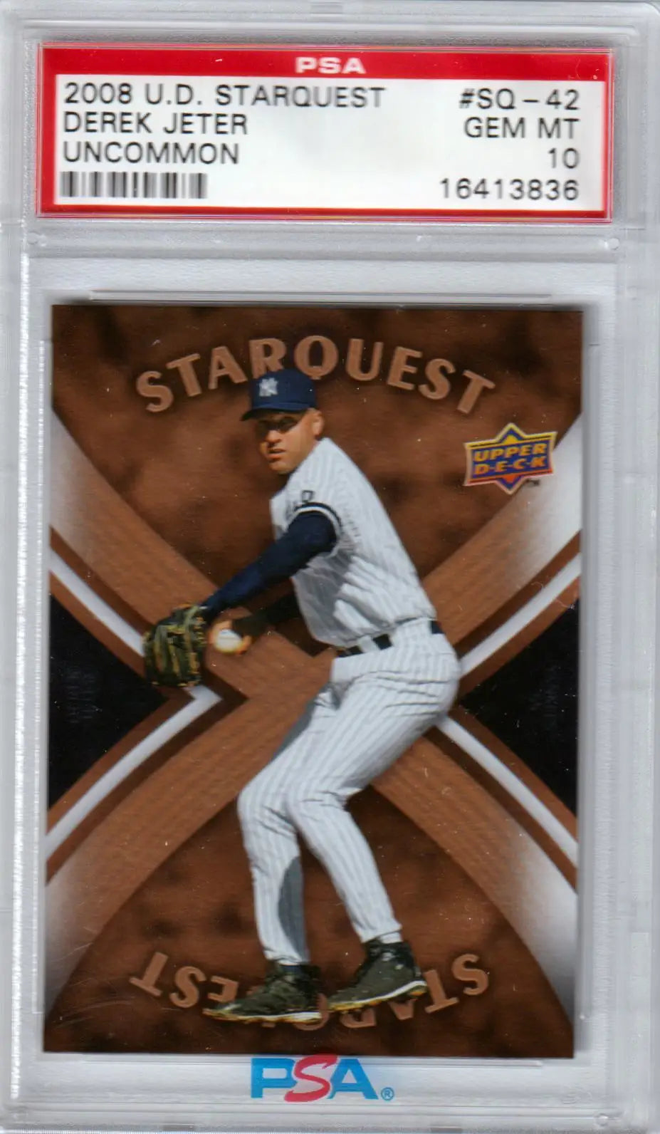 Graded Derek Jeter baseball card from Upper Deck Starquest series at Columbia Hobby