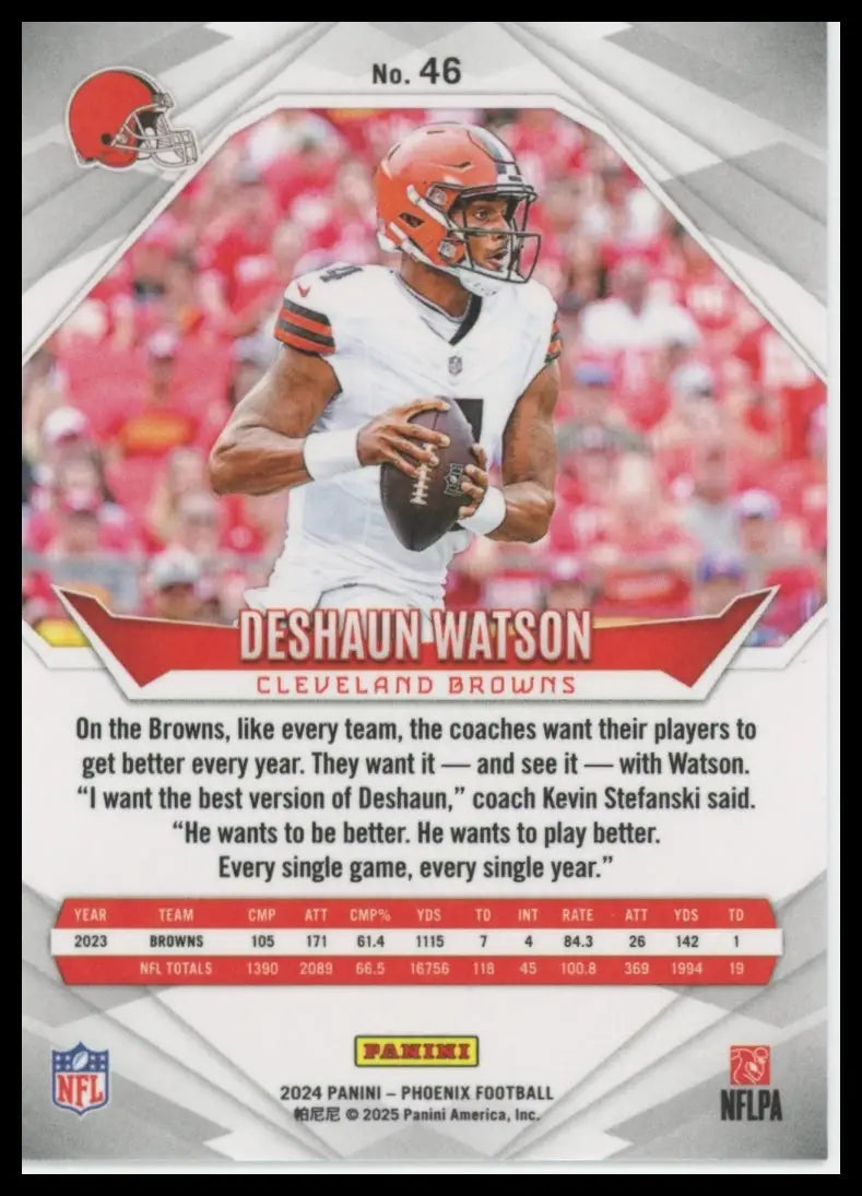 Deshaun Watson 2024 Panini Phoenix football trading card Cleveland Browns