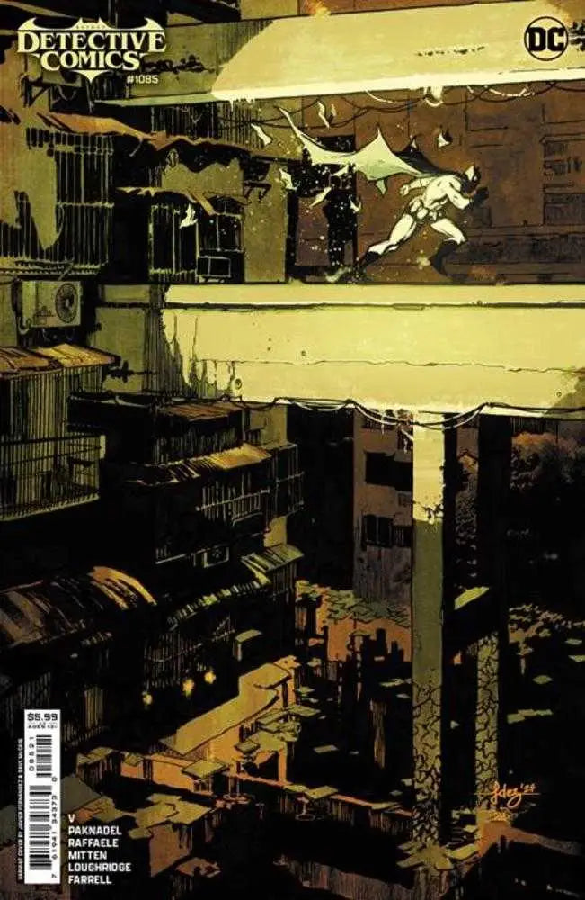 DC Comics Detective Comics #1085 Cover B showcases a dramatic aerial urban scene