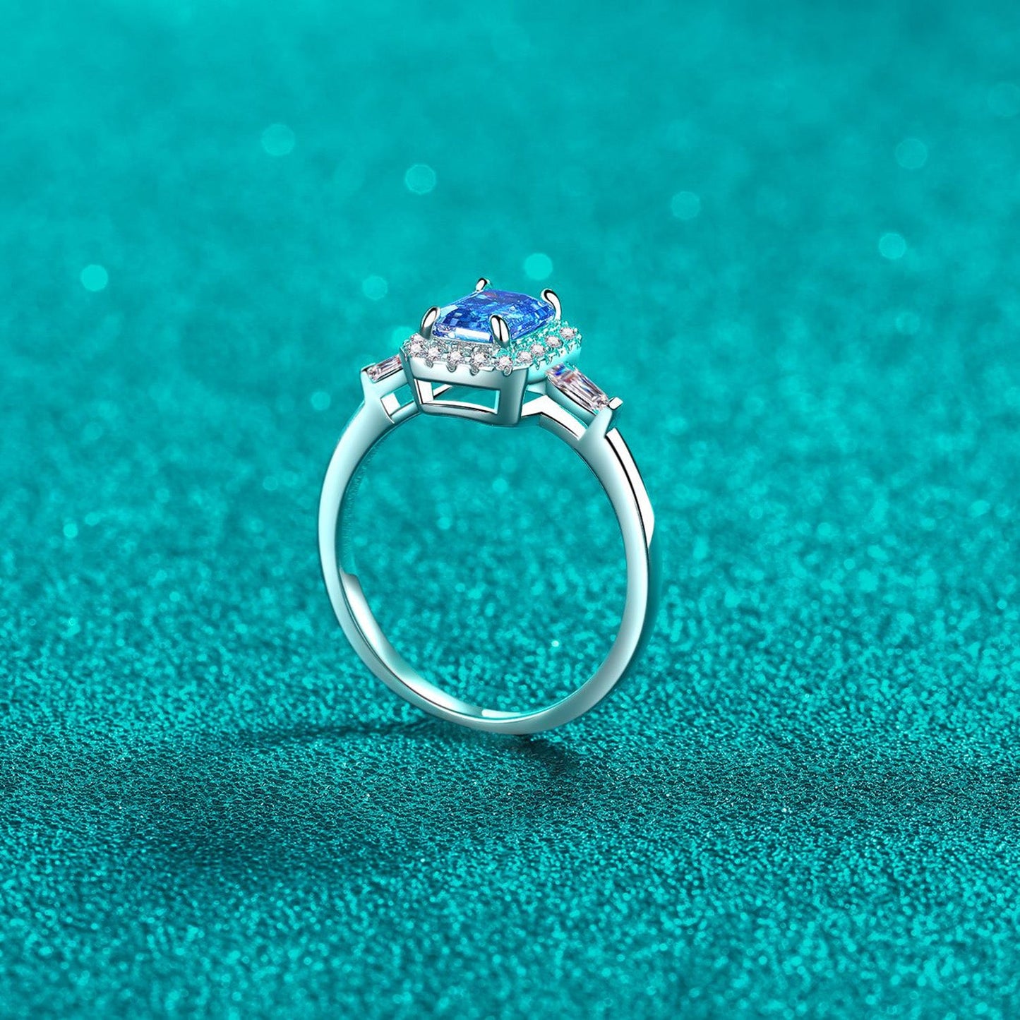 1 Carat Moissanite Sterling Silver Ring For Her Shine