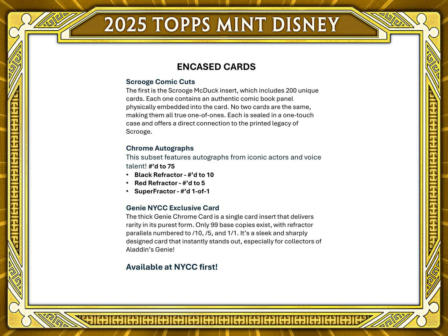 2025 Topps Disney Mint Hobby Box | Columbia Sports Cards