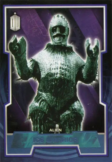 Reptilian alien creature with scaly skin on Doctor Who Blue Foil Parallel Card 065