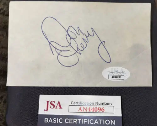 Autographed Don Cherry paper with certification for Boston Bruins trading cards
