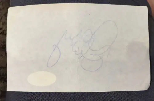 Autographed white card from Don Cherry Signed Cut Boston Bruins Hockey trading card