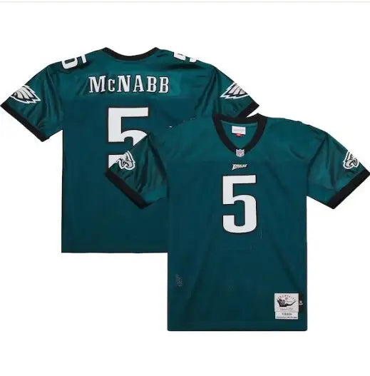 Green Donovan McNabb Philadelphia Eagles authentic throwback football jersey with #5