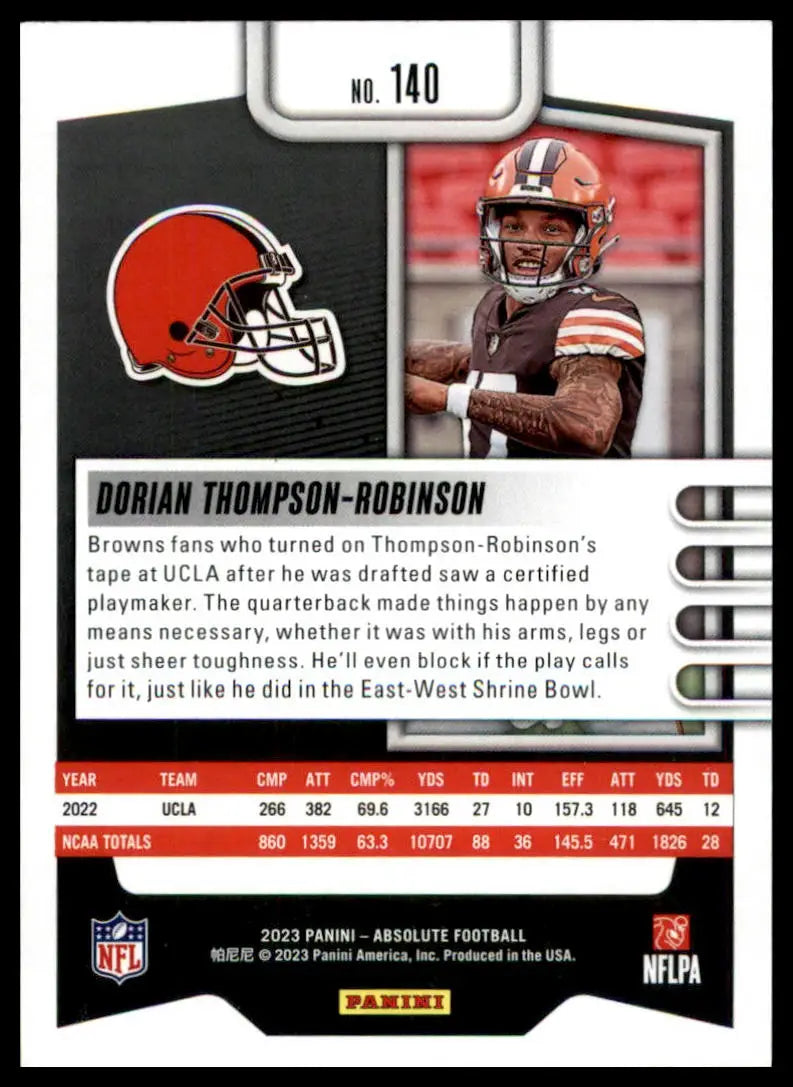 Dorian Thompson-Robinson football card from Panini Absolute Rookie 2023 Browns product