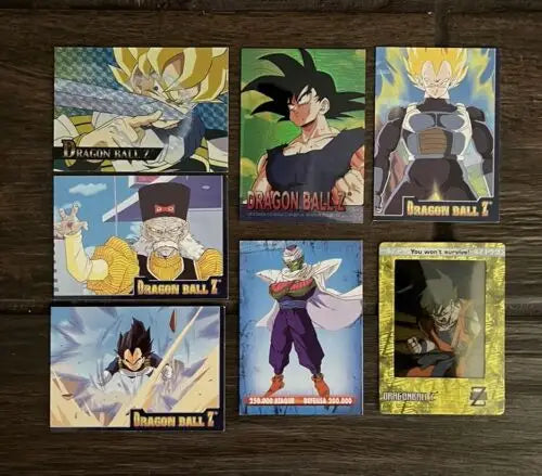 Dragon Ball Z trading cards from the 2000-02 Artbox Panini card lot collection