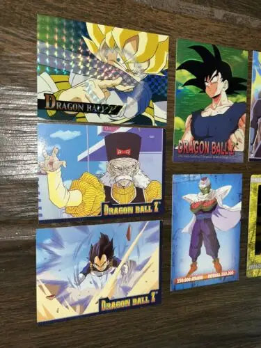 Dragon Ball Z trading cards in a 2000-02 Artbox Panini card lot collection