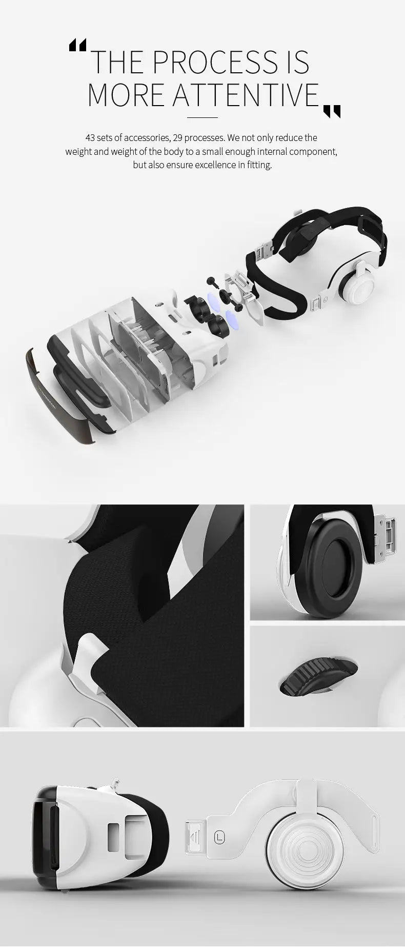 Dragon Magic G6 VR Gaming Stereo 3D Headset with foldable headphones and detachable VR accessory