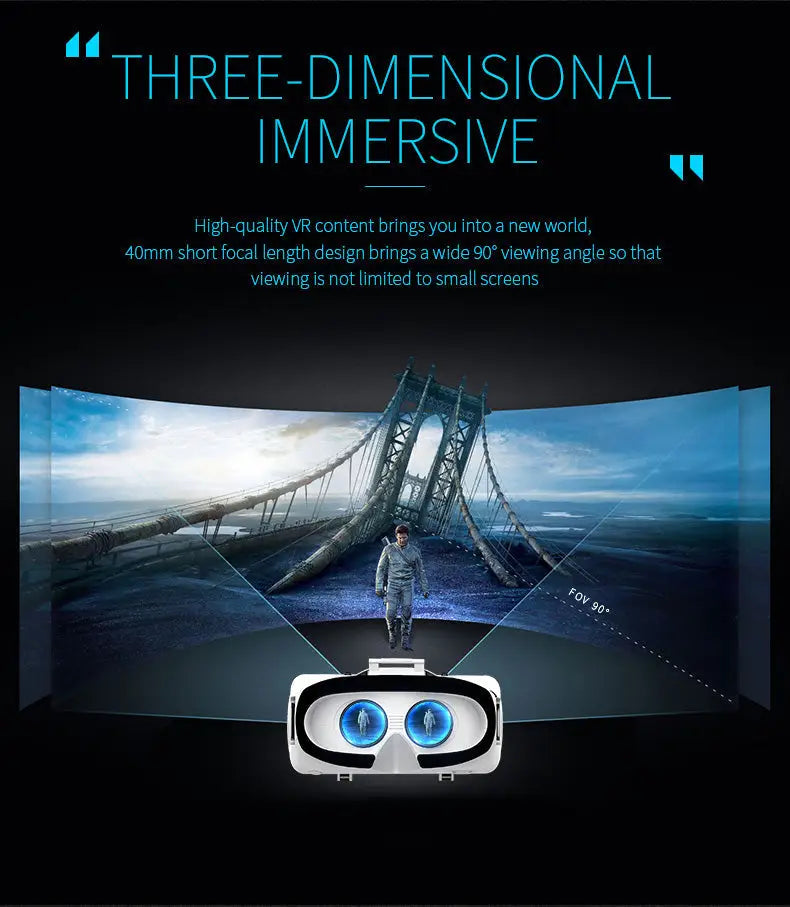 Dragon Magic G6 VR Gaming Stereo 3D Headset with 90-degree field of view, ideal for immersive gaming in business days