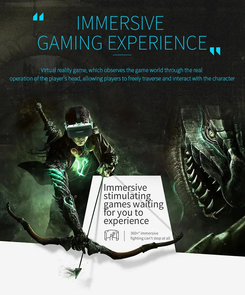 Dragon Magic G6 VR Gaming Stereo 3D Headset for immersive virtual reality gaming