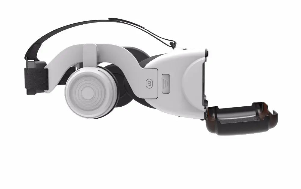 White Dragon Magic G6 VR Gaming Stereo 3D Headset with adjustable strap and open battery compartment for immersive gaming