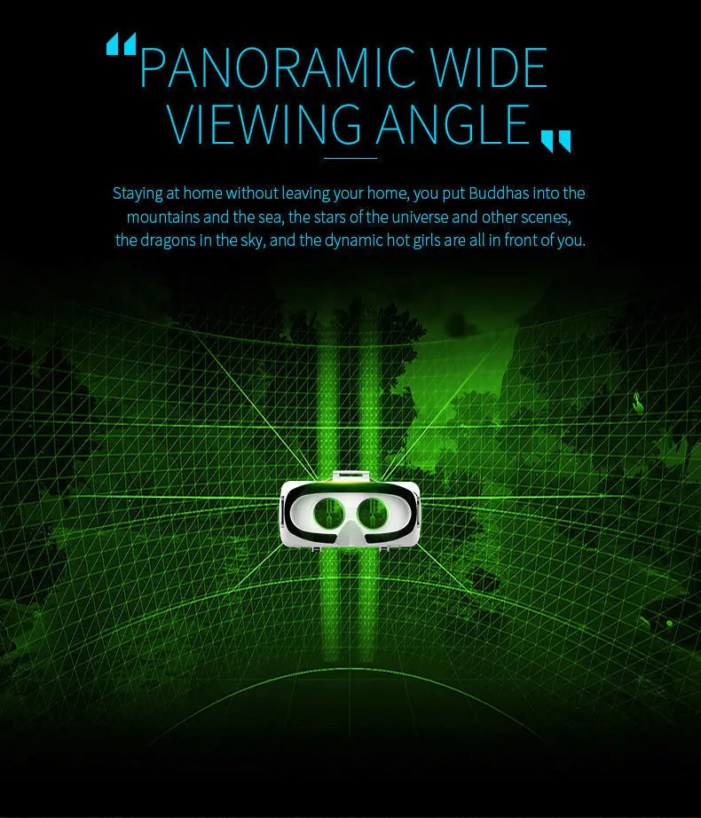 Dragon Magic G6 VR Gaming Stereo 3D Headset with white and black design and illuminated green beams for immersive gaming