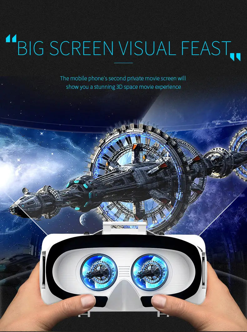 White VR headset with adjustable lenses from Dragon Magic G6 VR Gaming Stereo 3D Headset for immersive gaming in business days