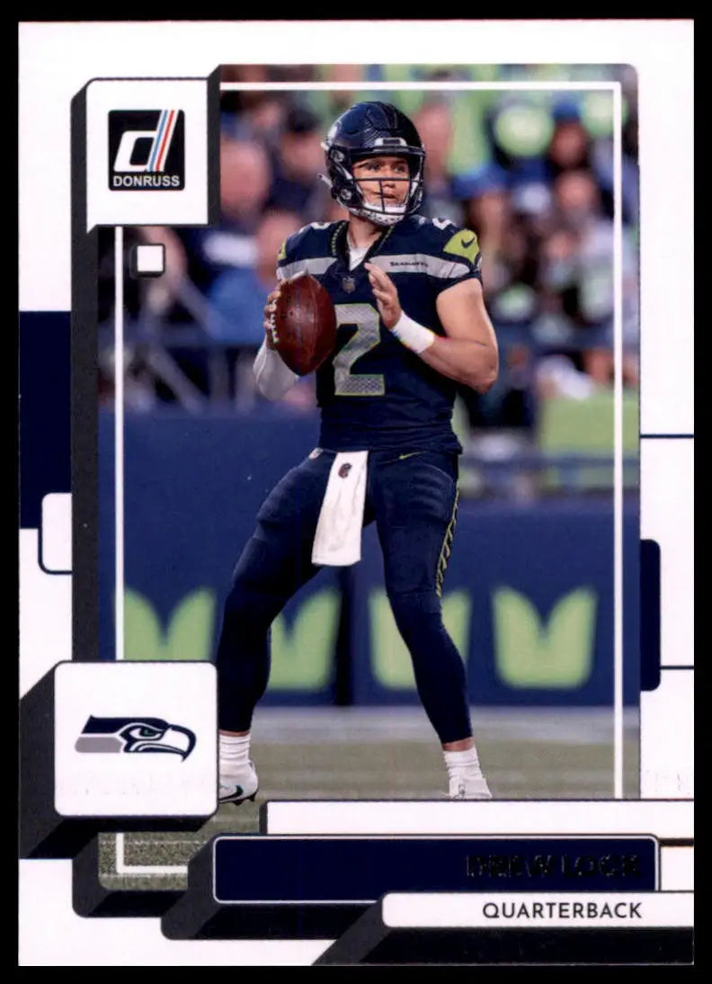 Drew Lock football card from 2022 Donruss series for Seattle Seahawks collectible