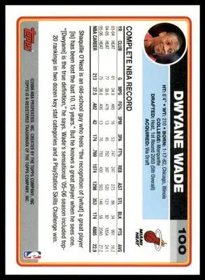 Dwyane Wade basketball card from 2006-07 Topps series featuring Miami Heat player