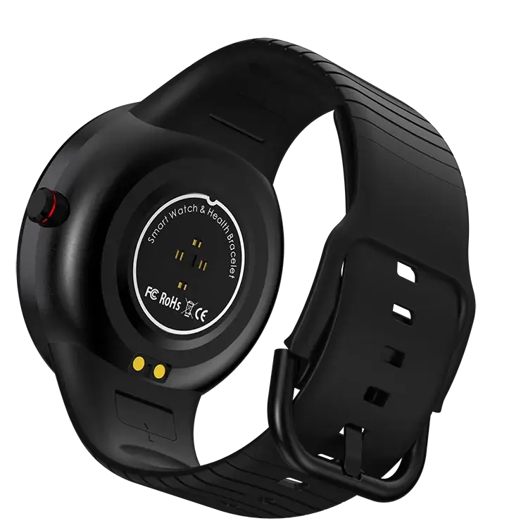 Black E3 BT Bracelet Health Monitoring Waterproof Smartwatch with silicone strap