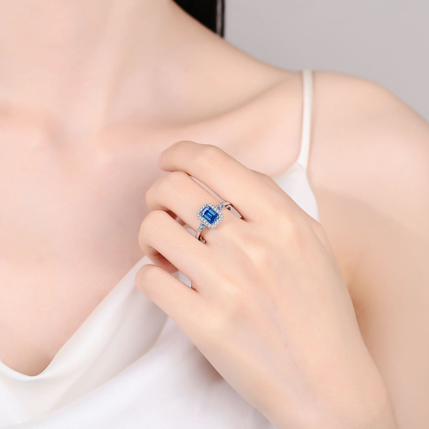 1 Carat Moissanite Sterling Silver Ring For Her Shine