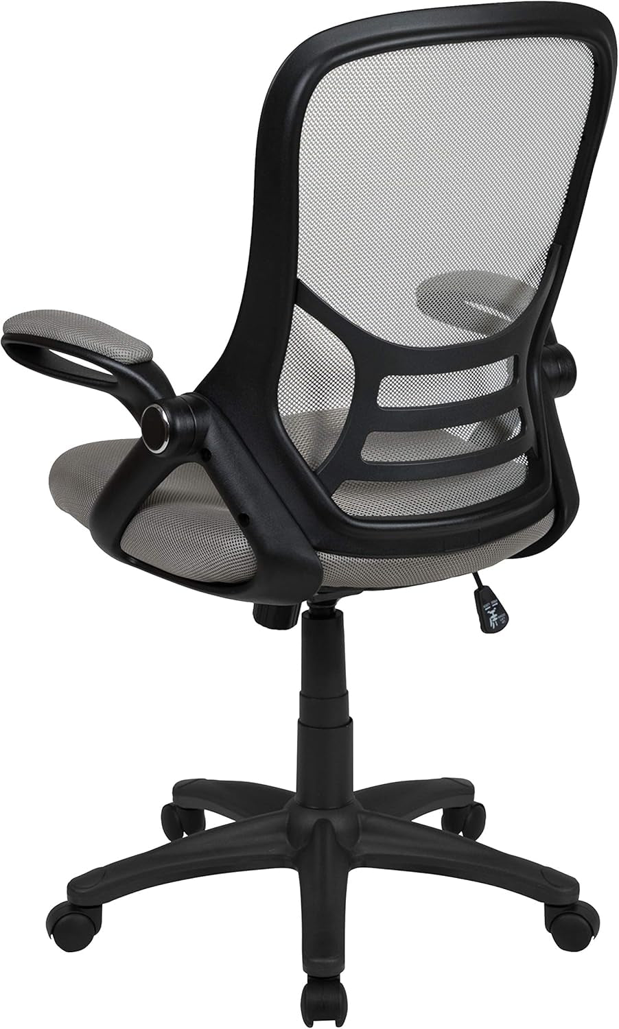 Porter High-Back Swivel Office Chair with Adjustable Lumbar Support and Seat Height, Ergonomic Mesh Desk Chair with Flip-Up Armrests, Gray/Black-4
