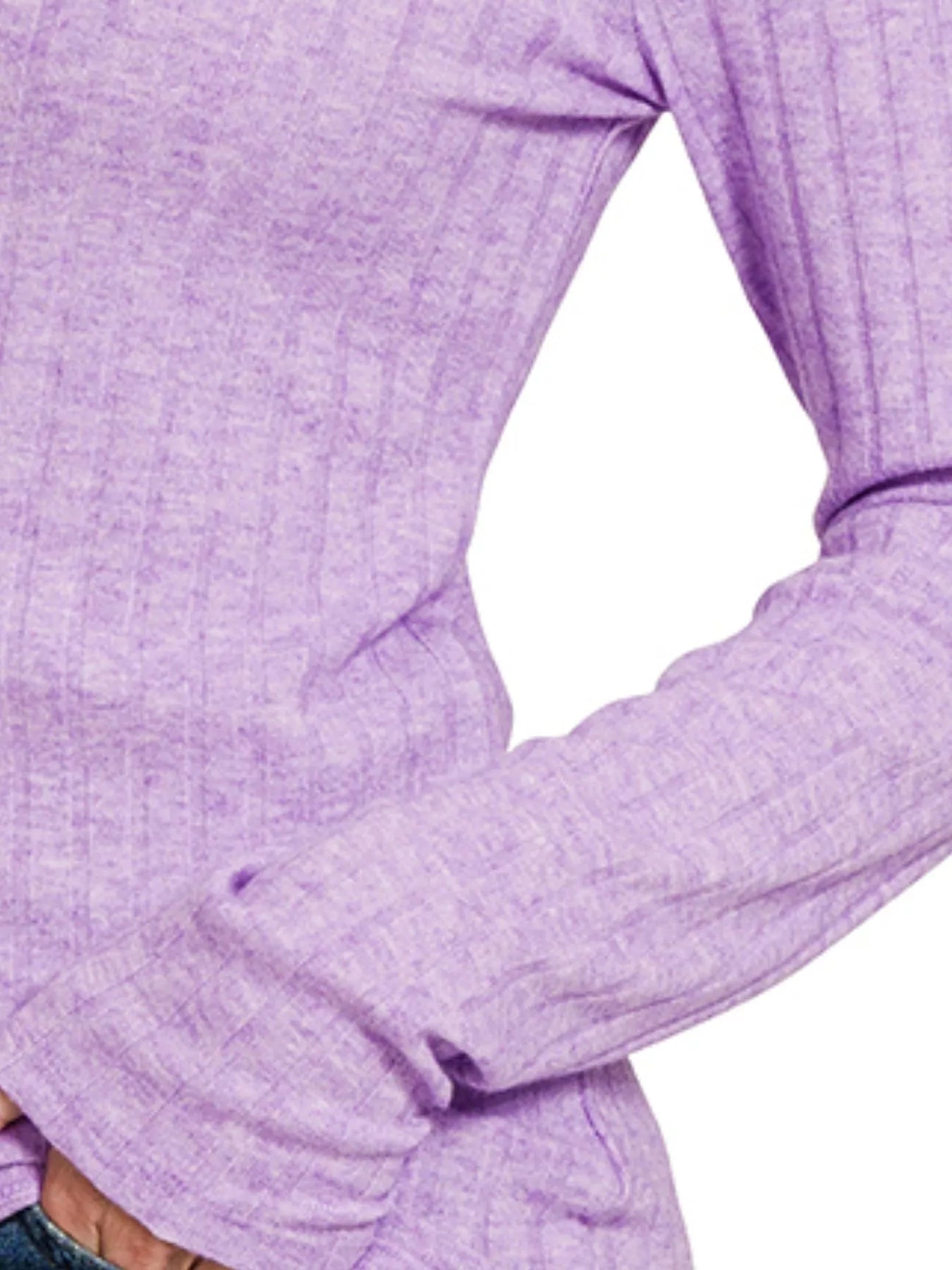 Zenana Ribbed Long Sleeve Round Neck T-Shirt