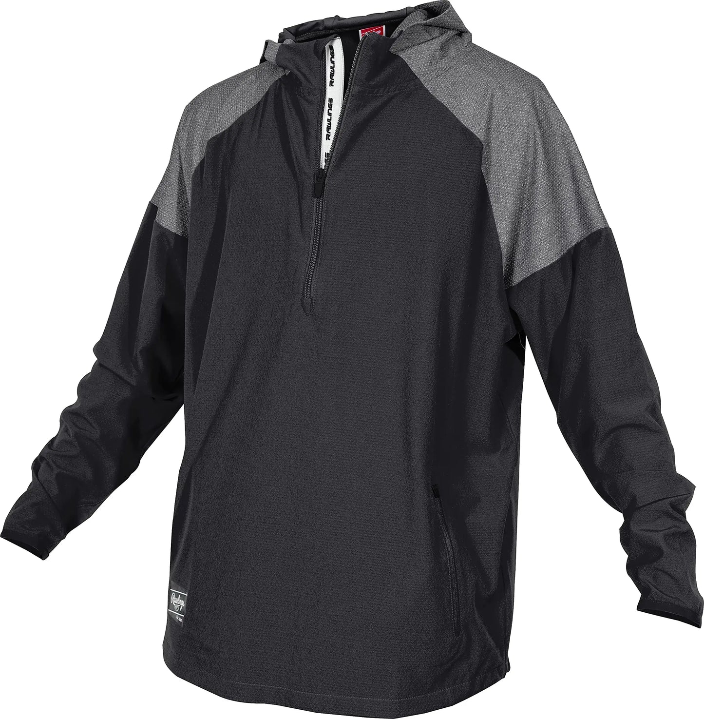 Black and gray hooded long sleeve jacket with color sync design for boys