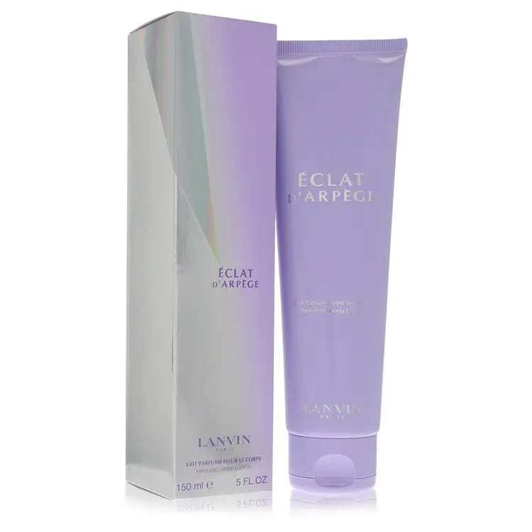 Eclat DArpege Lanvin body lotion in purple tube with iridescent box for luxurious skin care
