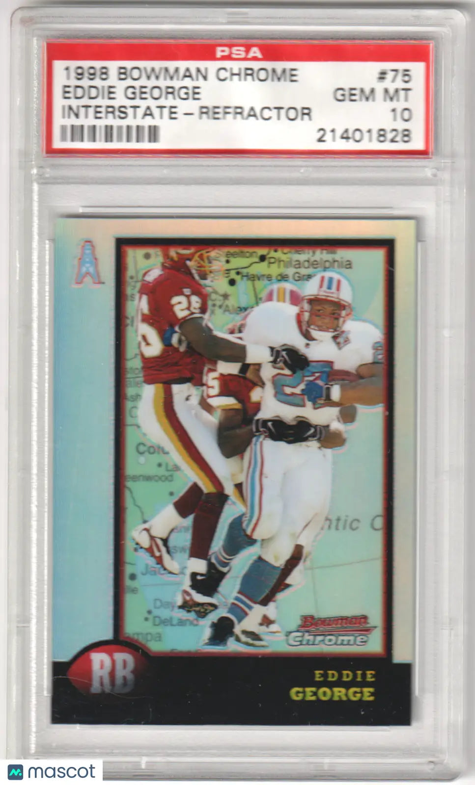 Eddie George 1998 Bowman Chrome Interstate Refractor football card PSA 10 GEM MINT from Columbia Hobby