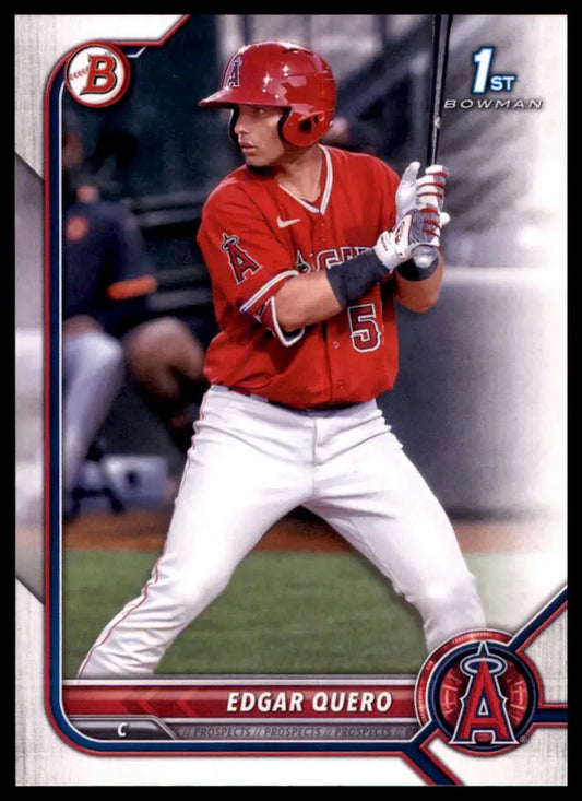 Edgar Quero 2022 Bowman Prospects baseball card for Los Angeles Angels team