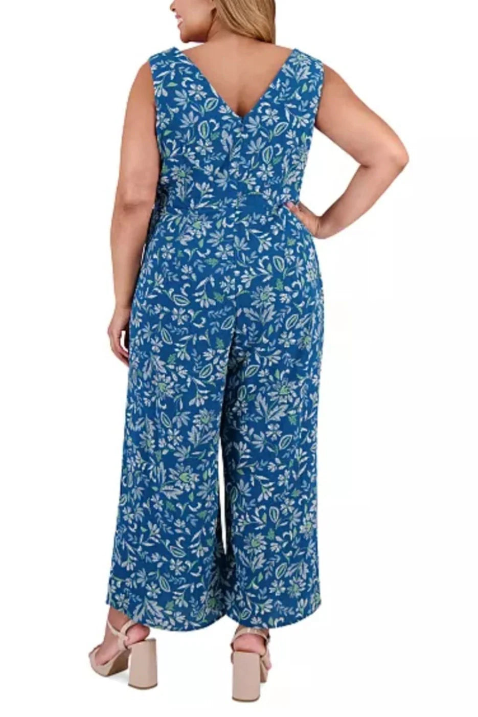 London Times Sleeveless Jumpsuits Polka Dot -OR- Floral