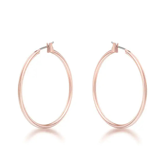 Elegant Rosegold Hoop Earrings - Earrings