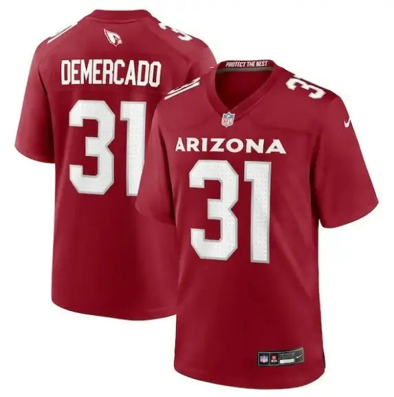 Red Arizona Cardinals DeMercado #31 Nike Team Game Jersey displayed in product image