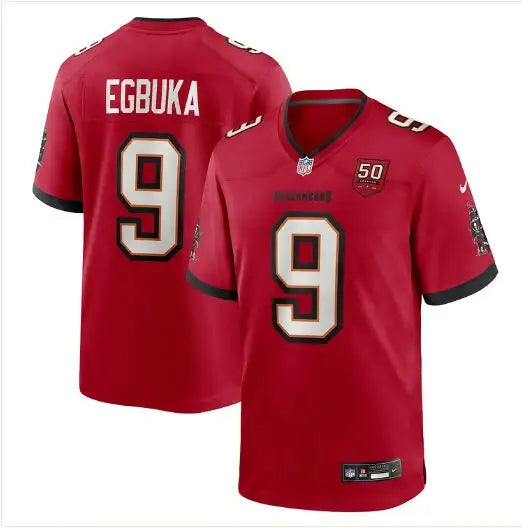 Red Emeka Egbuka Tampa Bay Buccaneers Nike 50th Season Game Jersey with number 9